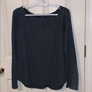 AE Henley with lace detail on sleeves